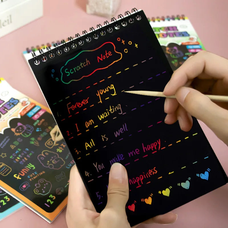Medium children's colorful graffiti scratchbook for elementary school students scratchbook for fun scratchbook for art students