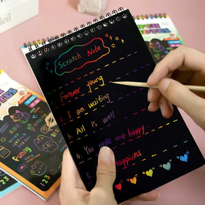 Medium children's colorful graffiti scratchbook for elementary school students scratchbook for fun scratchbook for art students