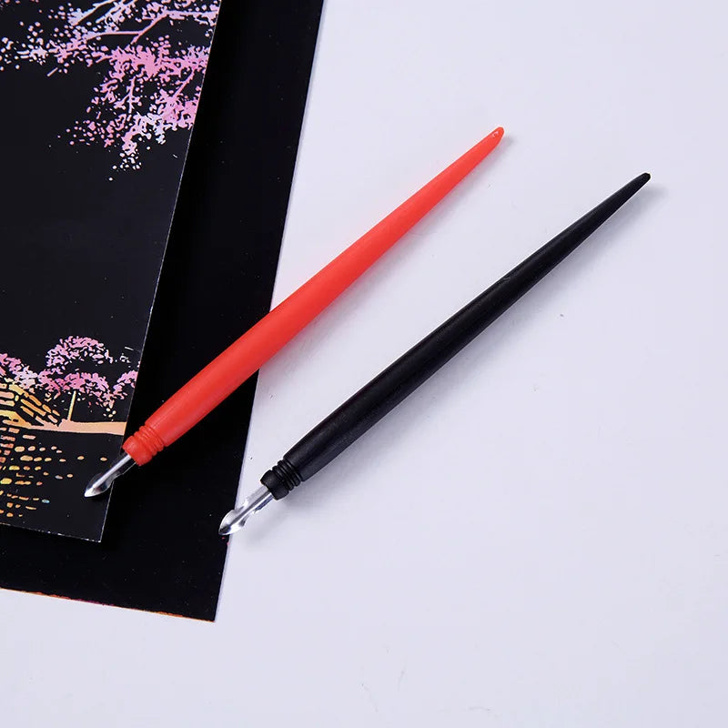 Metal head scraping pen Plastic scraping brush scraping tool scraping map scraping paper special pen