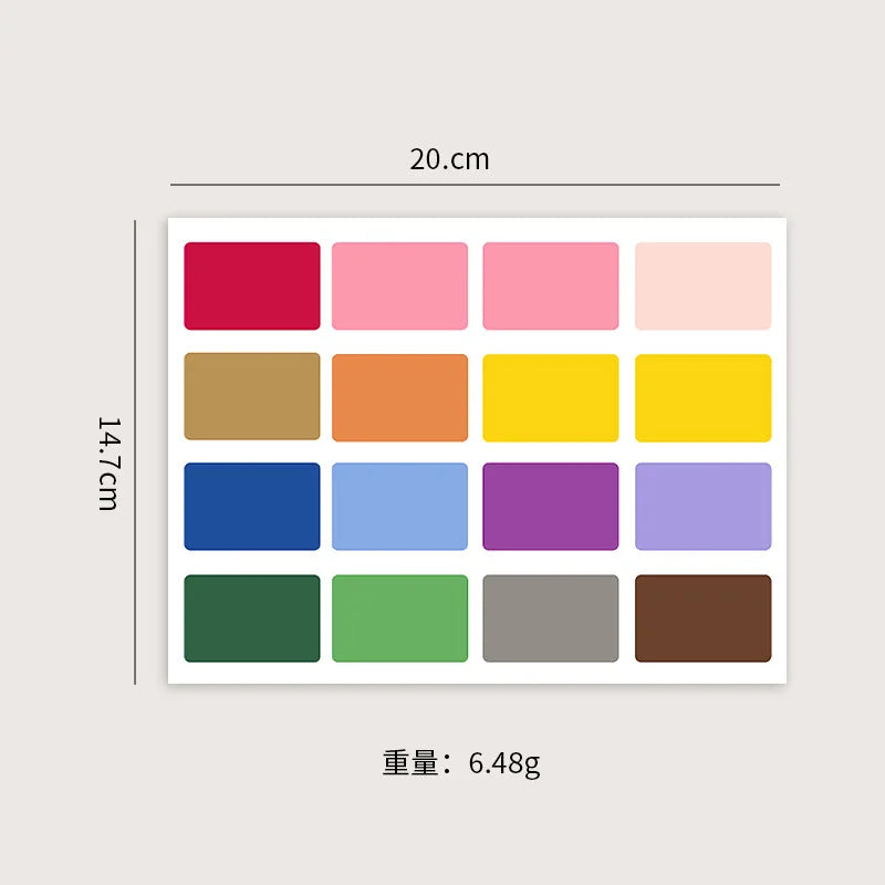 YUELU Watercolor Painting Portable Pigment Card Travel Pocket Watercolor Pigment