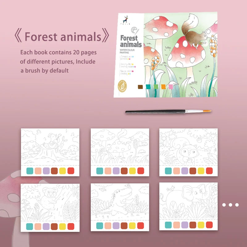 YUELU Portable 20 Pages Pocket Watercolor Painting Book