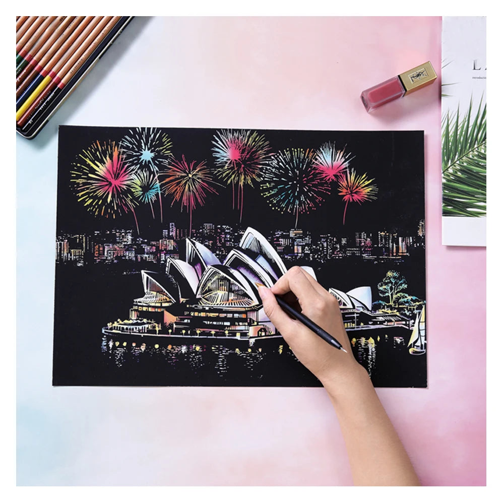 A3 DIY Art Craft City Night Painting