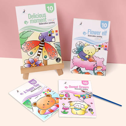 YUELU Wholesale Children Pocket Watercolor Painting Book Magic Travel Pocket Watercolor Book Set With Paint And Paint Brush