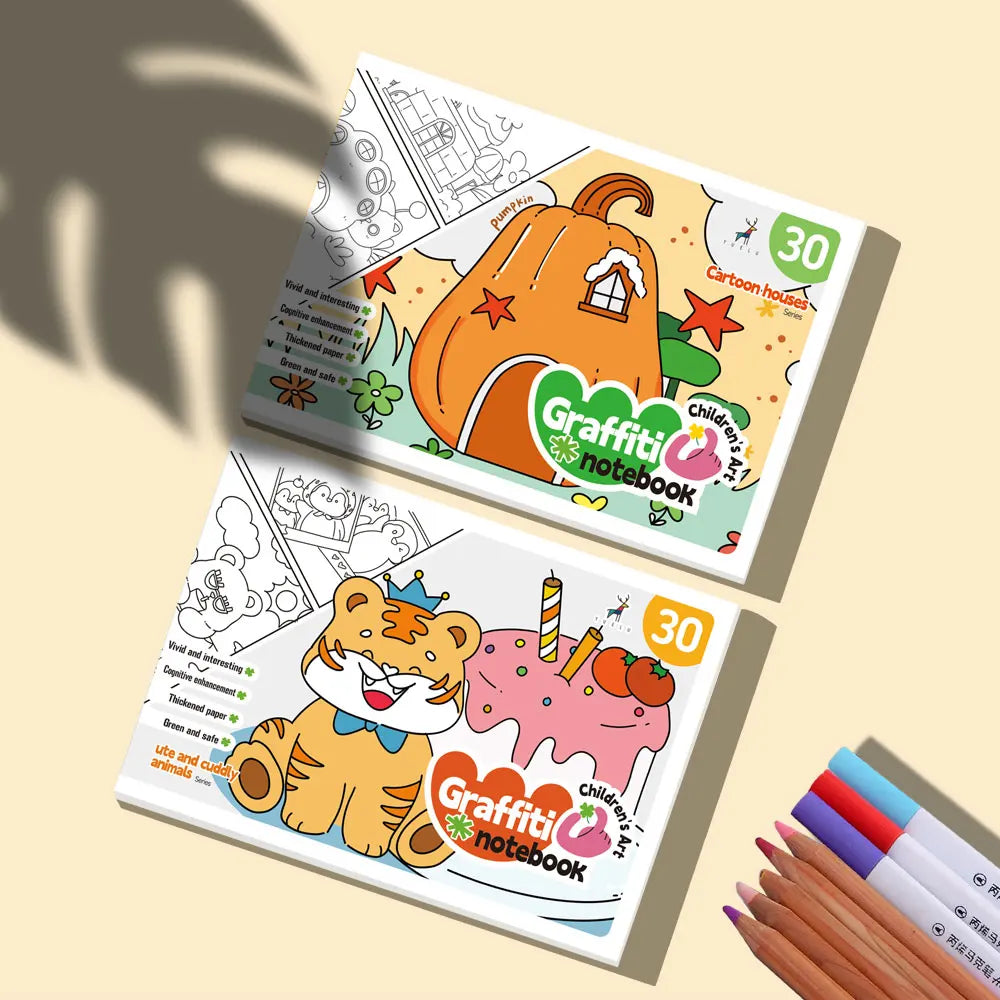 YUELU A5 Children Graffiti Drawing Book Blank DIY Hand Drawing Paper 30 Pages Art Coloring Book