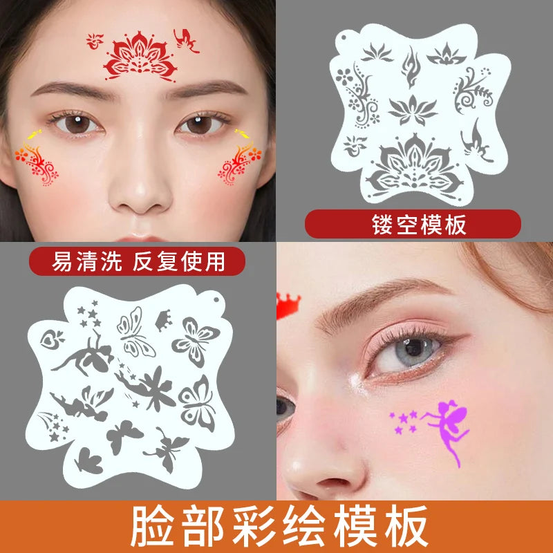 Wholesale Custom PET Stencil Children's Stage Makeup Plastic Drawing Stencil Hollowed Out Facial Painting Template For Kids