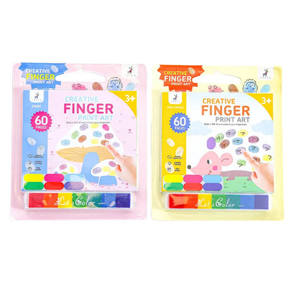 Children's Finger Painting Graffiti Coloring Puzzle Palm Painting Portable Paper Toy Inkpad Paint Set