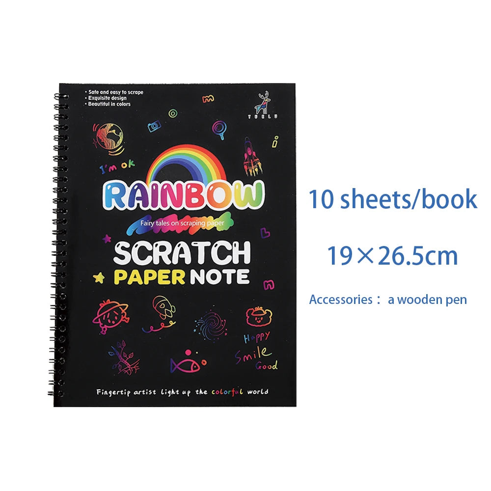 Rainbow Scratch Painting Art Scratch Book Sketch Pads Educational Scratch Drawing Paper DIY Art Craft Creative Gift For Kids