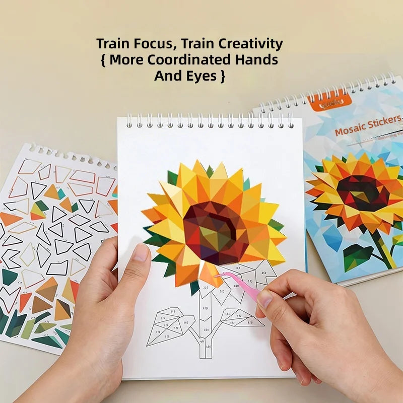 Yuelu Children's Paper Number Puzzle Book Handmade DIY Animal Collage Sticker Focus joy