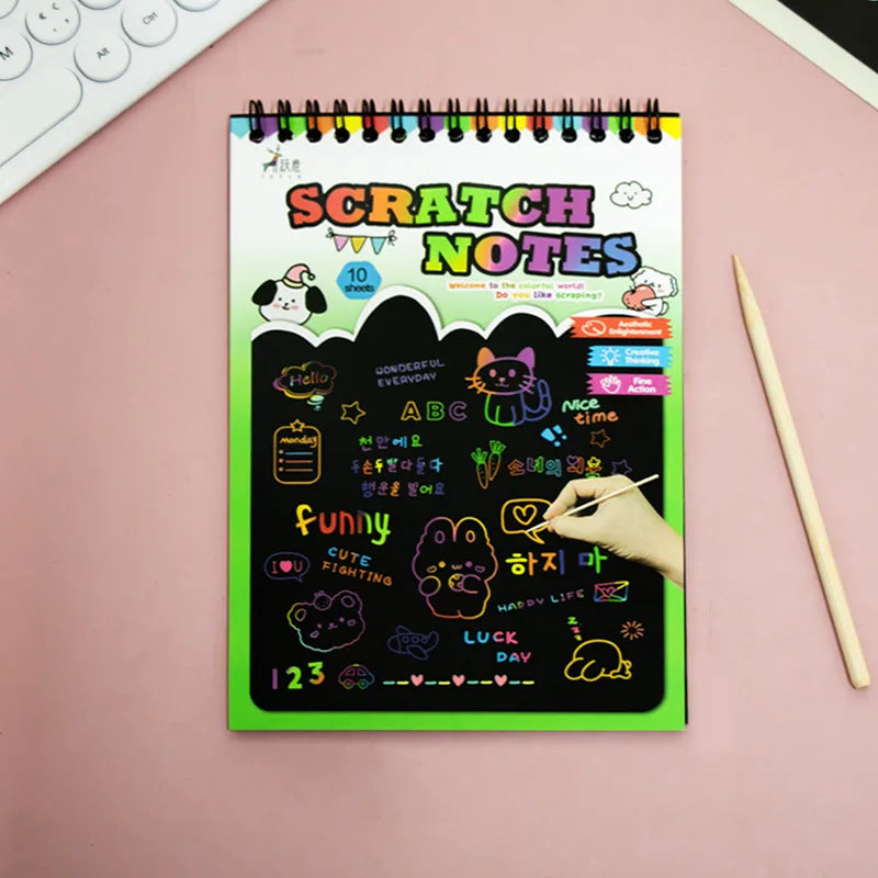 Medium children's colorful graffiti scratchbook for elementary school students scratchbook for fun scratchbook for art students