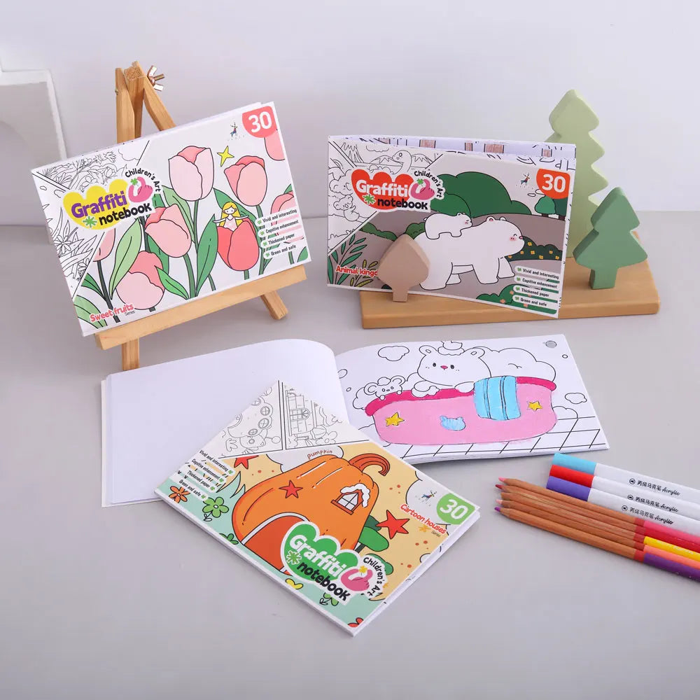 YUELU A5 Children Graffiti Drawing Book Blank DIY Hand Drawing Paper 30 Pages Art Coloring Book