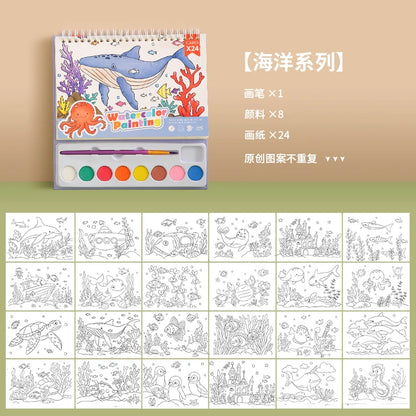 YUELU Watercolor Painting Book Kids Art Drawing Toys