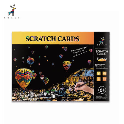A4 Size Scratch Painting DIY City Building