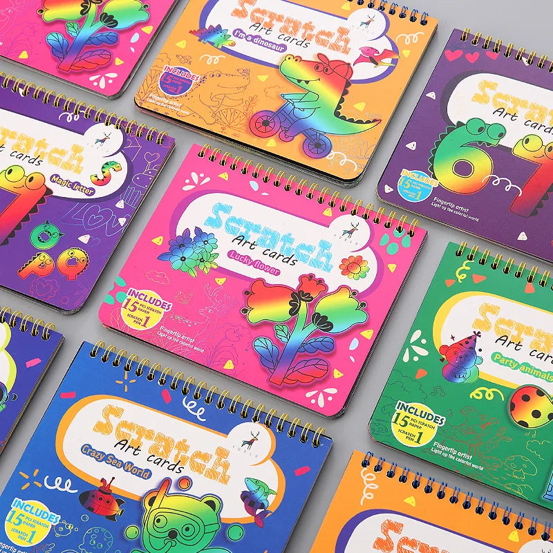 Customized Art Scratch book for kids Magic Painting Scratch Paper Set DIY Kids Colorful Scratch card