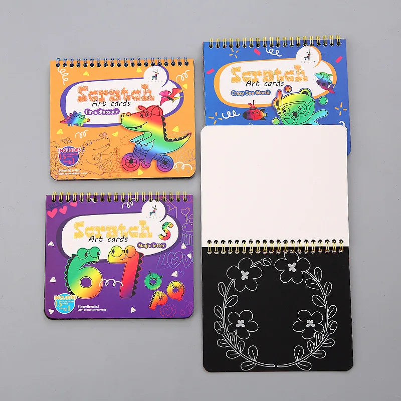 Customized Art Scratch book for kids Magic Painting Scratch Paper Set DIY Kids Colorful Scratch card