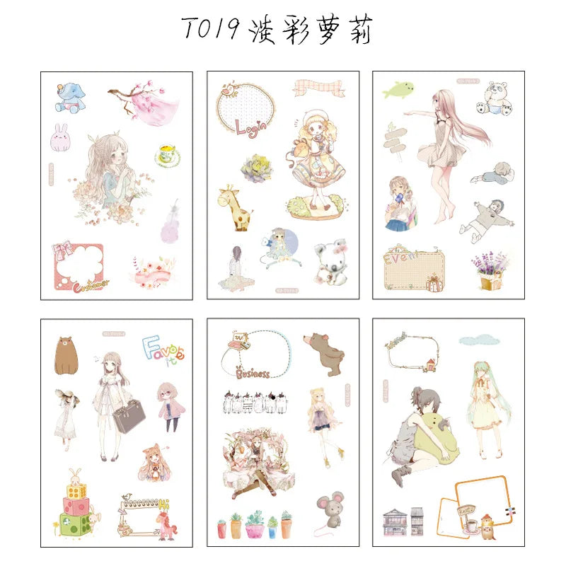 Washi Paper Kawaii Decorative Stickers for Stationery Stick Label DIY Diary Scrapbook Plan