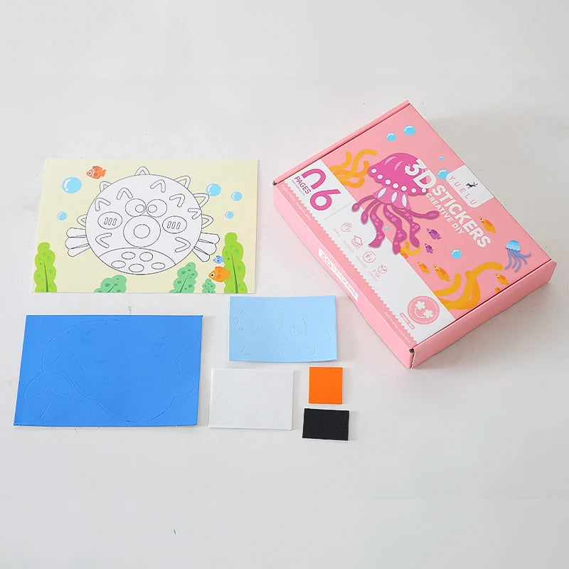 Children's EVA Handmade Stickers Wholesale 3D Puzzle Stickers Cartoon Art Kits Soft Foam Sticker Toy For Kids