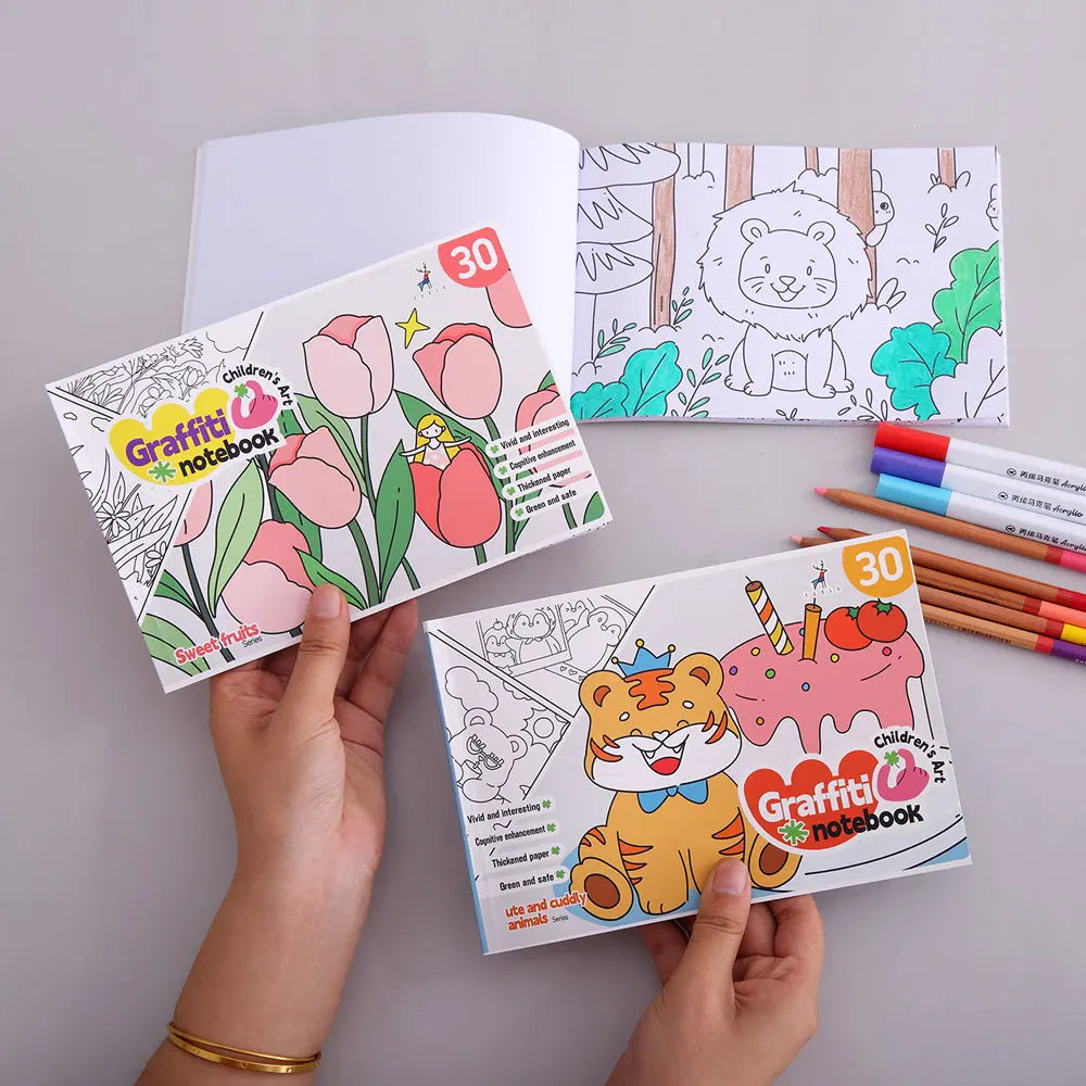 YUELU A5 Children Graffiti Drawing Book Blank DIY Hand Drawing Paper 30 Pages Art Coloring Book