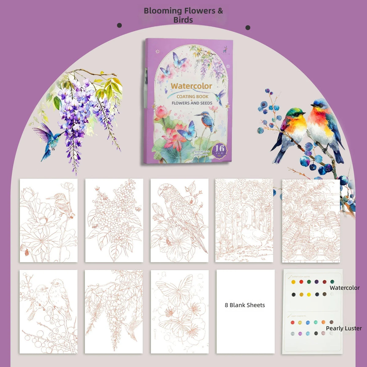 YUELU Creative A4 Paper Watercolor Painting Set with Three-Fold Pages-Cross-Border Hot-Selling Art Supplies Gift