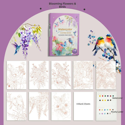 YUELU Creative A4 Paper Watercolor Painting Set with Three-Fold Pages-Cross-Border Hot-Selling Art Supplies Gift