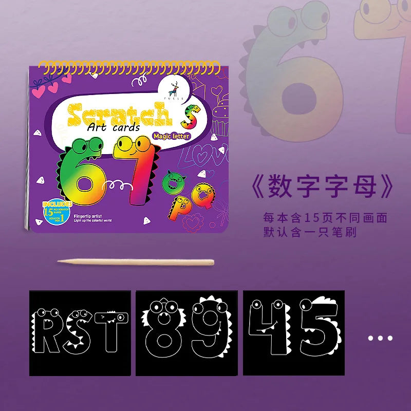 Customized Art Scratch book for kids Magic Painting Scratch Paper Set DIY Kids Colorful Scratch card