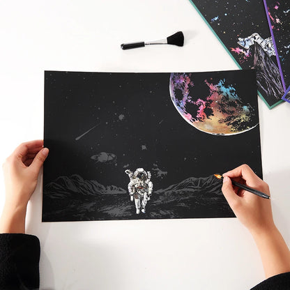 YUELU Astronaut Scratch Painting