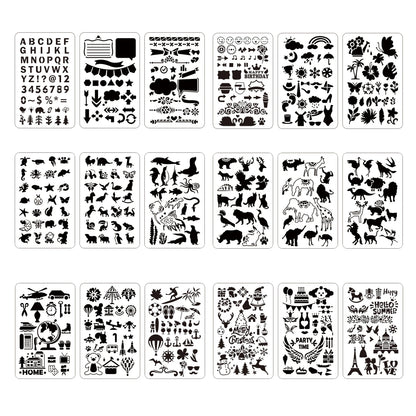 Factory Supply 6 Pcs Reusable Hollow Out Stencils Custom Plastic Drawing Stencils For DIY Painting on Wall Floor