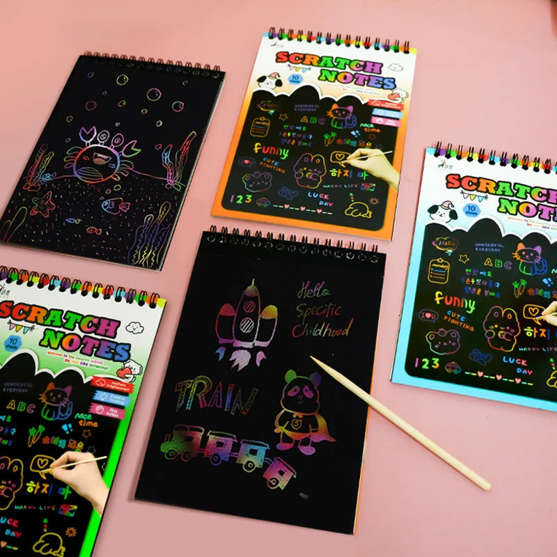 Medium children's colorful graffiti scratchbook for elementary school students scratchbook for fun scratchbook for art students