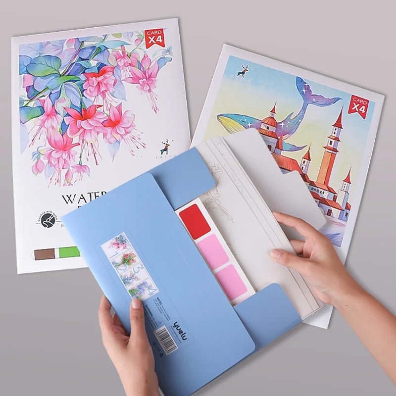 YUELU Portable Watercolor Painting Adult Art Drawing Toys Travel Pocket Watercolor Painting Book With Brush