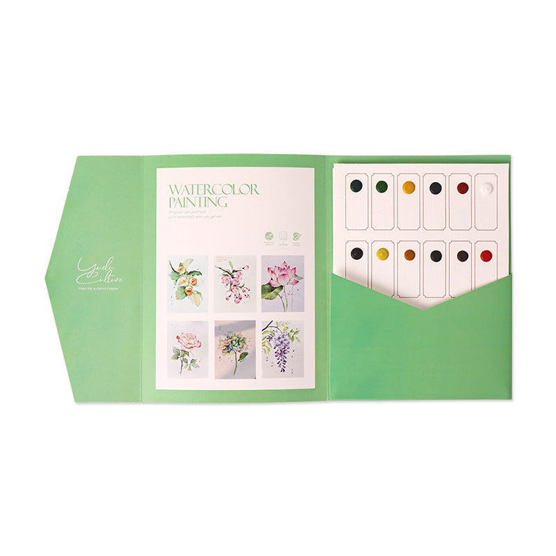Innovative Coloring Book with 12 Vibrant Watercolor Pigments for Kids' Artistic Creations