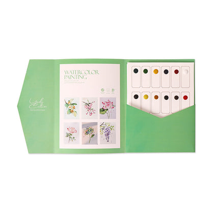 Innovative Coloring Book with 12 Vibrant Watercolor Pigments for Kids' Artistic Creations