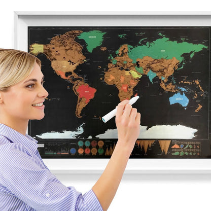 YUELU scratch map, big black gold map, creative gift world version map scratch map