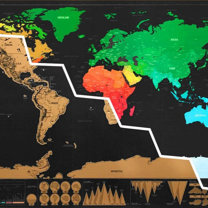 YUELU scratch map, big black gold map, creative gift world version map scratch map