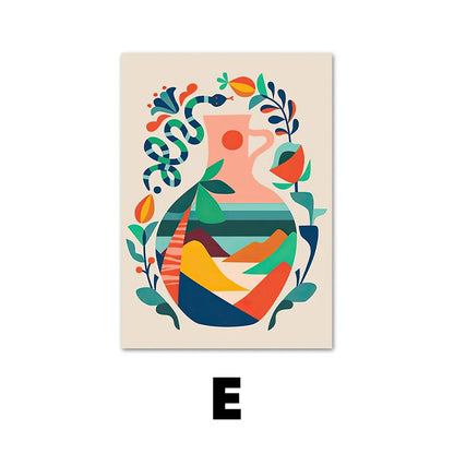 YUELU Murals living room decorative painting Nordic style entrance painting sofa background wall canvas painting restaurant high-end painting core