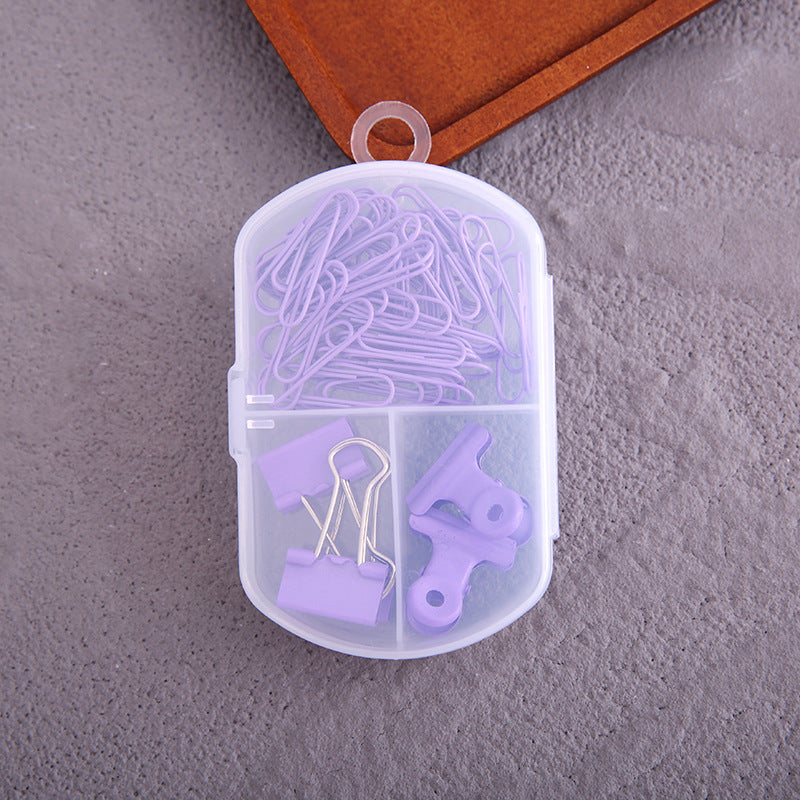YUELU Creative colorful paper clip ticket clip thumbtack three-in-one combination office combination cute student stationery set