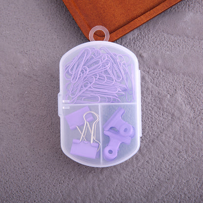 YUELU Creative colorful paper clip ticket clip thumbtack three-in-one combination office combination cute student stationery set