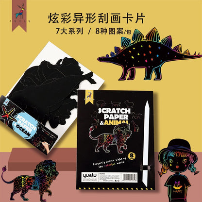 YUELU Children Painting Custom Scratch Art Paper