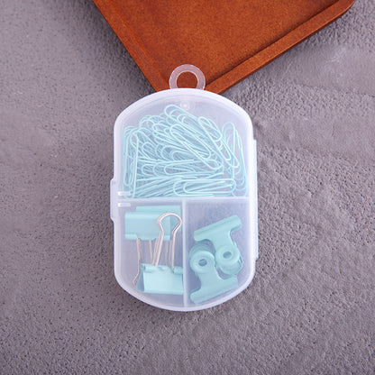 YUELU Creative colorful paper clip ticket clip thumbtack three-in-one combination office combination cute student stationery set