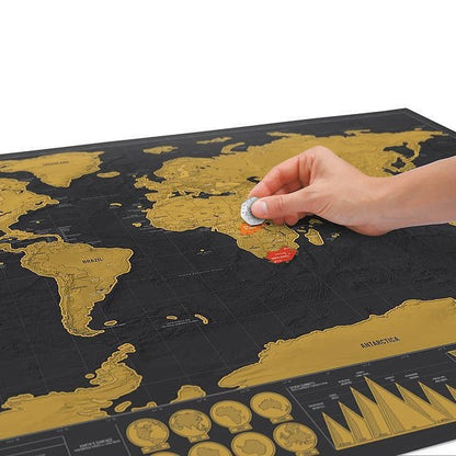 YUELU scratch map, big black gold map, creative gift world version map scratch map