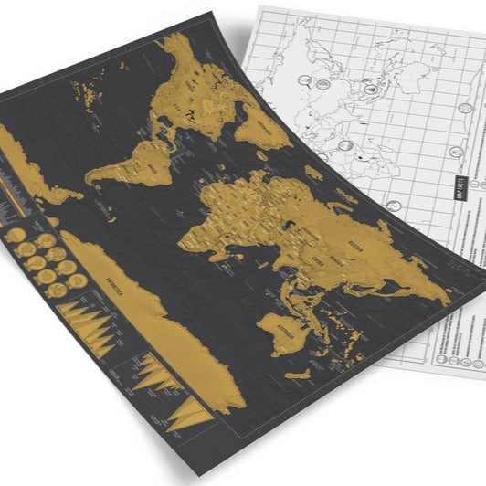 YUELU scratch map, big black gold map, creative gift world version map scratch map