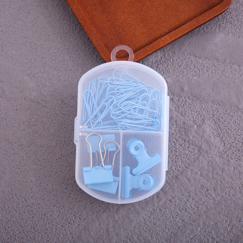 YUELU Creative colorful paper clip ticket clip thumbtack three-in-one combination office combination cute student stationery set