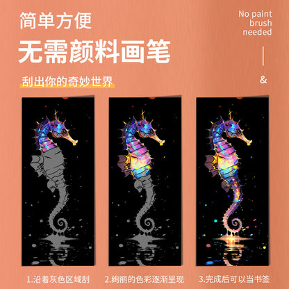 Colorful Scratch Art Paper DIY Bookmarks for Kids