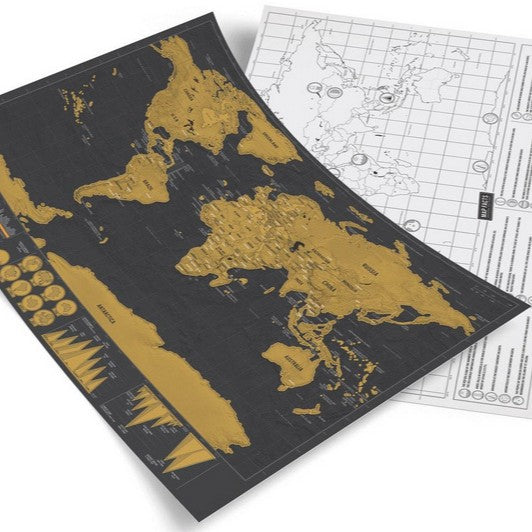 YUELU scratch map, big black gold map, creative gift world version map scratch map
