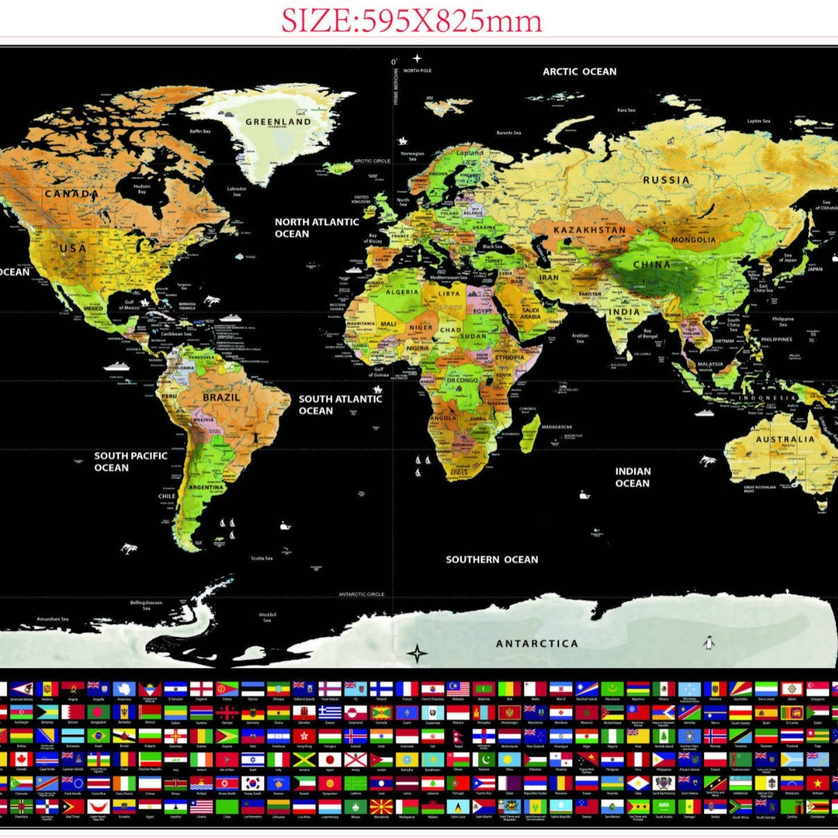 YUELU scratch map, big black gold map, creative gift world version map scratch map