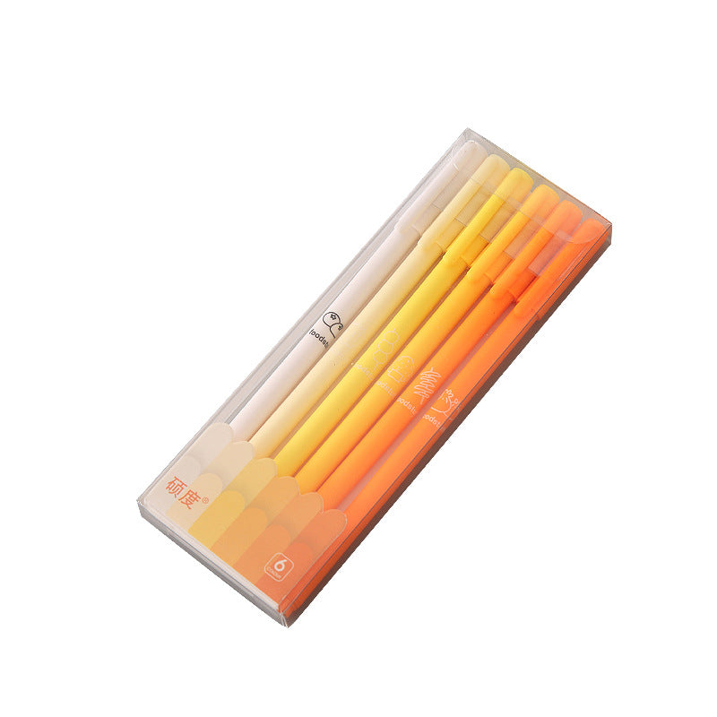 YUELU Morandi color neutral pen student stationery high value black pen brush special quick-drying water pen signature pen set