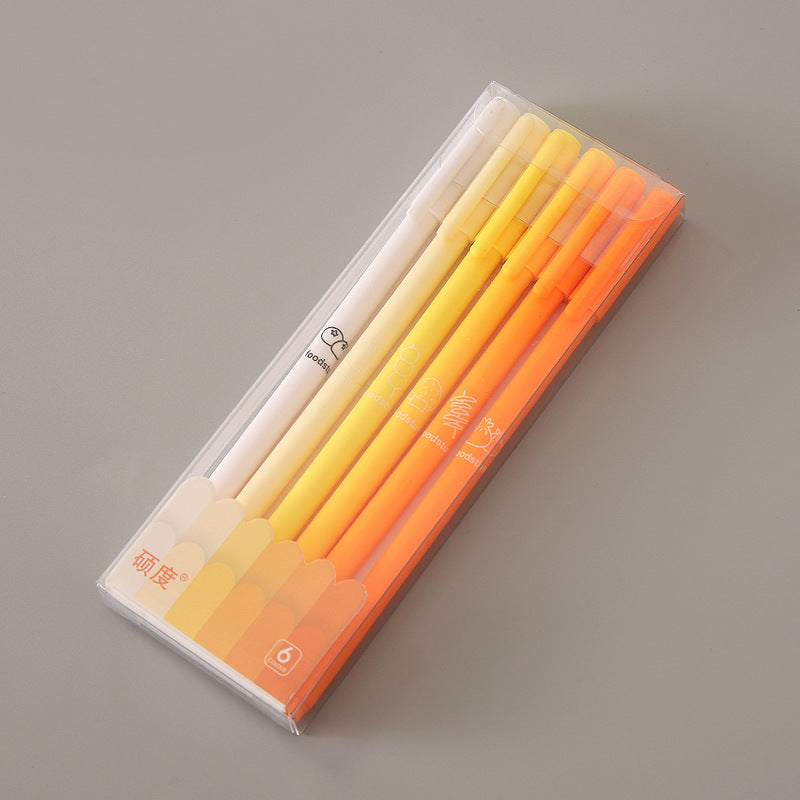 YUELU Morandi color neutral pen student stationery high value black pen brush special quick-drying water pen signature pen set