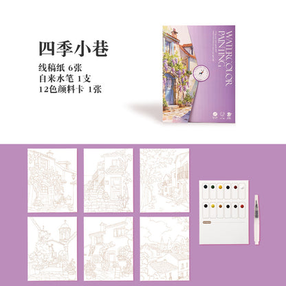 Innovative Coloring Book with 12 Vibrant Watercolor Pigments for Kids' Artistic Creations