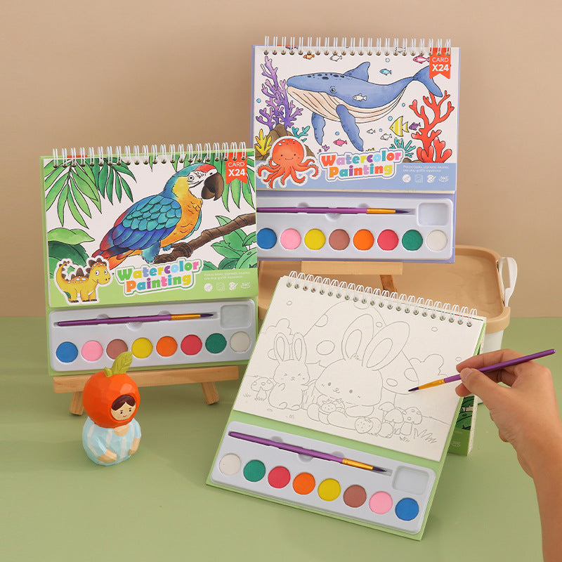 YUELU Watercolor Painting Book Kids Art Drawing Toys