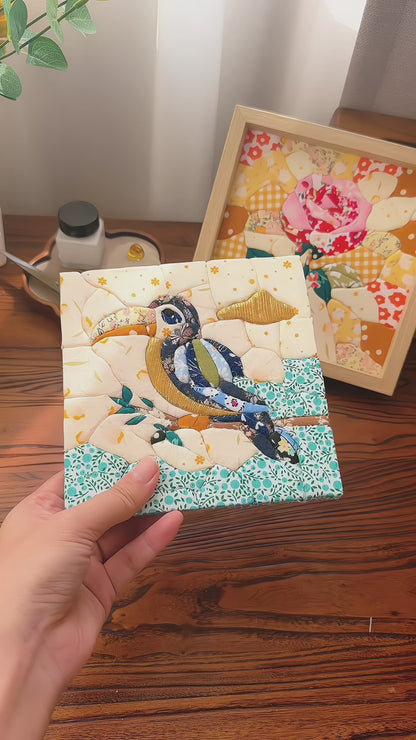 DIY Kinusaiga Fabric Art Kit for Adults and Kids Creative Fabric Collage Art Set with Tools Gift Box