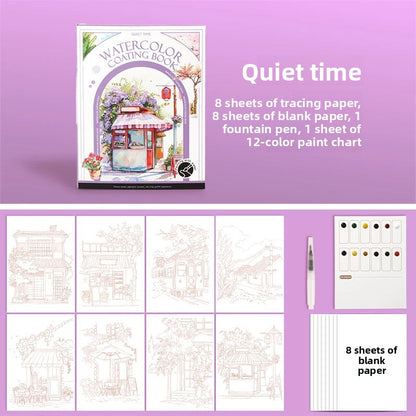 YUELU Trifold Watercolor Set Coloring books for adults