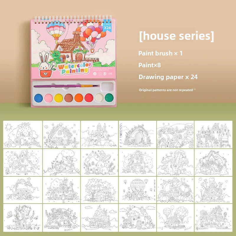 YUELU Watercolor Painting Book Kids Art Drawing Toys